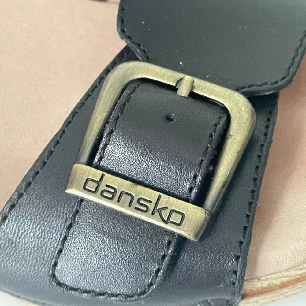 Dansko Matty Black Leather Buckle Sandals EU 37 US 6.5-7 Comfort